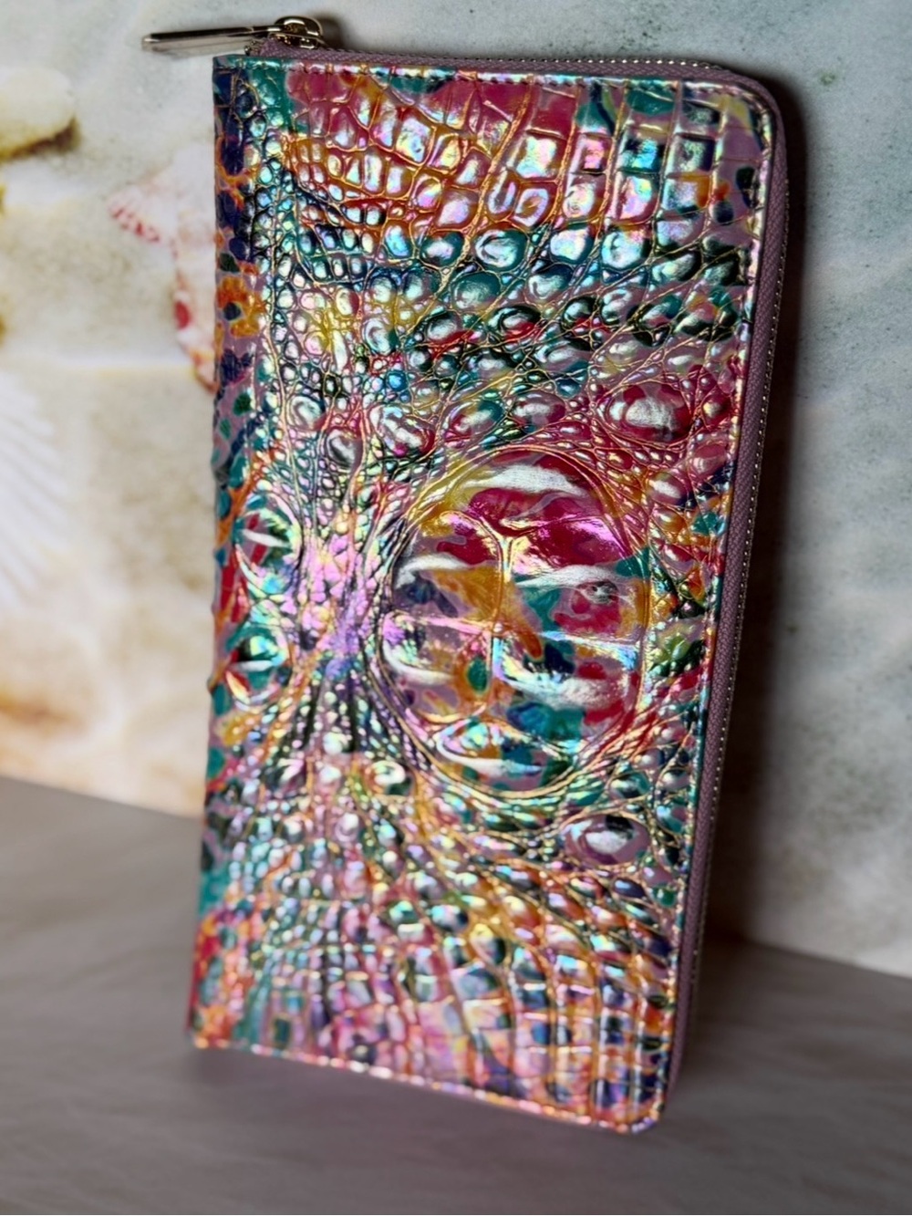 Brahmin Skyler RAINBOW REEF Wallet--NWT Vibrant Iridescent PRETTY EYE PLACEMENT - Picture 6 of 9